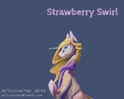 Size: 900x720 | Tagged: safe, artist:articoaster, oc, oc:strawberry swirl, pony, unicorn, clothes, female, mare, solo, swirlycafe