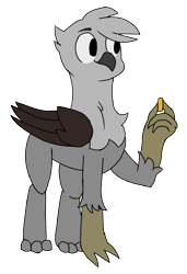 Size: 1536x2248 | Tagged: safe, artist:the_laundry, derpibooru exclusive, oc, oc only, griffon, coin, simple background, solo, transparent background