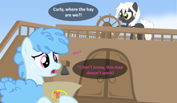 Size: 2695x1575 | Tagged: safe, artist:zacatron94, oc, oc only, oc:captain white, oc:curly mane, pegasus, pony, female, map, mare