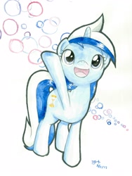 Size: 3000x4000 | Tagged: safe, artist:michiito, minuette, pony, unicorn, smiling, solo, traditional art, watercolor painting