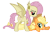 Size: 1118x714 | Tagged: safe, artist:porygon2z, artist:rozyfly10, derpibooru import, applejack, fluttershy, bat pony, earth pony, pony, appleshy, bat ponified, bat wings, bedroom eyes, fangs, female, flutterbat, lesbian, lidded eyes, lying down, mare, pinned, pinned down, race swap, red eyes, shipping, simple background, smiling, smirk, transparent background, wings