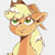 Size: 220x219 | Tagged: source needed, safe, artist:smirk, derpibooru import, part of a set, applejack, earth pony, pony, bust, cowboy hat, cute, eye clipping through hair, female, gray background, hat, jackabetes, mare, ms paint, pixel art, portrait, simple background, solo