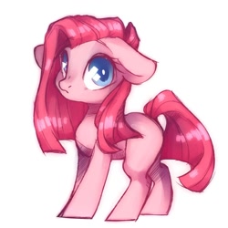 Size: 1080x1080 | Tagged: safe, artist:frgtmenot_mind, pinkie pie, earth pony, pony, colored pupils, cute, cuteamena, diapinkes, female, floppy ears, mare, missing cutie mark, pinkamena diane pie, simple background, solo, white background