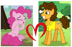 Size: 593x391 | Tagged: safe, edit, edited screencap, screencap, cheese sandwich, pinkie pie, earth pony, pony, cheesepie, female, male, shipping, shipping domino, straight