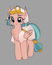 Size: 638x800 | Tagged: dead source, safe, artist:kkuyo, somnambula, pegasus, pony, chest fluff, cute, ear fluff, female, gray background, mare, simple background, solo, somnambetes