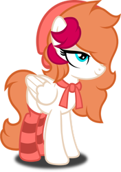 Size: 1280x1820 | Tagged: safe, artist:fletcherthehuntress, derpibooru import, oc, oc only, pegasus, pony, clothes, female, simple background, smiling, socks, solo, striped socks, transparent background