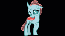 Size: 1920x1080 | Tagged: safe, artist:hungryponies, ocellus, changeling, animated, blushing, embarrassed, female, gif, hungry, sheepish grin, skinny, solo, starving, stomach growl, stomach noise