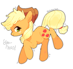 Size: 645x617 | Tagged: safe, artist:foxtribe, applejack, earth pony, pony, cute, ear fluff, female, jackabetes, mare, simple background, solo, transparent background, yeehaw