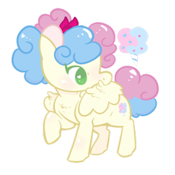 Size: 1400x1400 | Tagged: safe, artist:bubaiuv, oc, oc:fairy floss, pegasus, pony, female, filly, nom, simple background, solo, transparent background