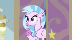 Size: 850x478 | Tagged: safe, edit, edited screencap, screencap, silverstream, student counsel, animated, door, sad, scroll, solo, starlight's office