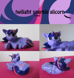 Size: 924x978 | Tagged: safe, artist:lirazio, twilight sparkle, twilight sparkle (alicorn), alicorn, pony, clay figure, craft, female, lying down, mare, photo, sculpture, solo