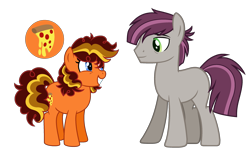 Size: 2803x1729 | Tagged: safe, artist:andy-hazards, oc, oc only, oc:landslide, oc:pizza crust, earth pony, pony, female, male, mare, previous generation, simple background, stallion, transparent background