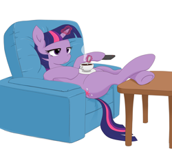 Size: 2568x2336 | Tagged: safe, artist:bushbuck93, derpibooru import, twilight sparkle, unicorn twilight, pony, unicorn, coffee, cup, drink, female, hooves, magic, mare, plate, raised hoof, simple background, solo, table, underhoof, white background