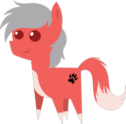 Size: 5914x5825 | Tagged: safe, artist:cosmiceclipsed, oc, oc only, oc:nightwolf, pony, cutie mark, fox tail, paw prints, pointy ponies, simple background, transparent background