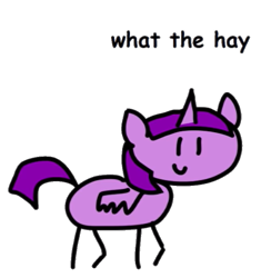 Size: 751x771 | Tagged: safe, twilight sparkle, twilight sparkle (alicorn), alicorn, pony, comic sans, happy face, round trip's mlp season 8 in a nutshell, simple background, solo, transparent background, twinkle sprinkle, what the hay?