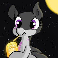 Size: 1080x1080 | Tagged: safe, artist:tjpones, oc, oc only, oc:artemis, original species, pony, drinking, drinking straw, female, mare, solo, space, spaceship ponies