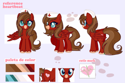 Size: 2187x1445 | Tagged: safe, artist:2pandita, oc, oc:heartbeat, pegasus, pony, female, hat, mare, nurse hat, reference sheet, solo