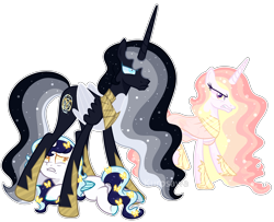 Size: 2856x2322 | Tagged: safe, artist:kurosawakuro, oc, oc only, oc:maurin, oc:roxana, oc:roxy lovli pop, alicorn, pony, alicorn oc, base used, colored pupils, female, mare, simple background, transparent background