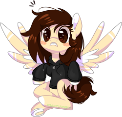 Size: 1433x1378 | Tagged: safe, artist:redheartponiesfan, oc, oc:white hershey, pegasus, pony, clothes, hoodie, marte, simple background, solo, transparent background