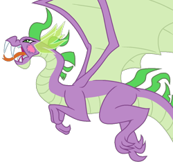 Size: 1000x947 | Tagged: safe, artist:o-c13008, spike, dragon, claws, male, older, scar, simple background, solo, spikezilla, transparent background, winged spike, winged spikezilla