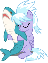 Size: 1813x2381 | Tagged: safe, artist:tsabak, cloudchaser, pegasus, pony, shark, cute, cutechaser, female, mare, plushie, shark plushie, simple background, solo, transparent background, vector