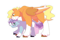 Size: 1280x854 | Tagged: safe, artist:itstechtock, oc, oc only, oc:sketch a. doodle, oc:tech tock, pegasus, pony, unicorn, female, glasses, male, mare, simple background, stallion, transparent background