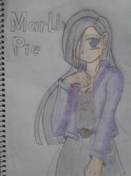 Size: 1024x1366 | Tagged: safe, artist:a.s.e, marble pie, human, clothes, drawing, female, humanized, sketch, solo, traditional art