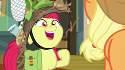 Size: 1920x1080 | Tagged: safe, derpibooru import, screencap, apple bloom, applejack, earth pony, pony, going to seed