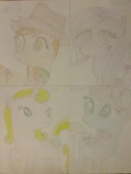 Size: 1944x2592 | Tagged: safe, artist:jerryakira80, oc, oc only, oc:aloisia, oc:eva, oc:katerina, oc:virginia, earth pony, pegasus, pony, unicorn, female, mare, traditional art