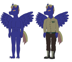 Size: 2600x2223 | Tagged: safe, artist:byzance123, oc, oc:hiawatha, anthro, pony, boots, clothes, design, male, military, pants, shoes