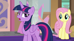 Size: 1280x720 | Tagged: safe, screencap, fluttershy, twilight sparkle, twilight sparkle (alicorn), alicorn, pegasus, pony, the mean 6