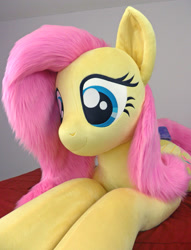 Size: 1981x2592 | Tagged: safe, artist:qtpony, fluttershy, pony, irl, life size, photo, plushie, solo