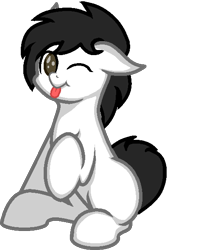 Size: 500x590 | Tagged: safe, artist:zeka10000, oc, oc only, oc:mod pone the mod, earth pony, pony, base used, cheeks, cute, looking at you, male, no pupils, one eye closed, raised hoof, request, simple background, sitting, stallion, tongue out, transparent background, wink