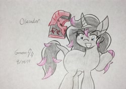 Size: 2184x1536 | Tagged: safe, artist:gamerblitz77, oleander, unicorn, them's fightin' herds, book, community related, female, mare, raised hoof, solo, traditional art