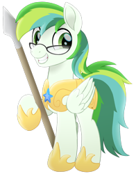 Size: 988x1261 | Tagged: safe, artist:prince-lionel, oc, oc only, oc:shell watch, pony, armor, glasses, movie accurate, royal guard, royal guard armor, simple background, solo, spear, transparent background, weapon