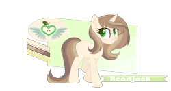 Size: 860x458 | Tagged: safe, artist:verona-5i, oc, oc:heartjack, pony, unicorn, base used, female, mare, offspring, parent:applejack, parent:soarin', parents:soarinjack, reference sheet, solo