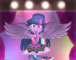 Size: 4068x3224 | Tagged: safe, artist:heaveneugene, twilight sparkle, twilight sparkle (alicorn), alicorn, equestria girls, perfect day for fun, microphone, solo