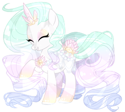 Size: 1280x1143 | Tagged: safe, artist:jojuki-chan, oc, oc:crystal brooke, original species, pond pony, pony, eyes closed, female, simple background, solo, transparent background