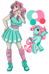 Size: 3368x5100 | Tagged: safe, artist:flyinggopher45686, minty, human, g3, humanized