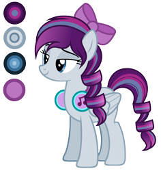 Size: 1800x1904 | Tagged: safe, artist:diamond-chiva, artist:pegasski, oc, oc only, oc:azury harmony, pegasus, pony, base used, bow, female, hair bow, headphones, mare, offspring, parent:coloratura, parents:canon x oc, simple background, solo, transparent background