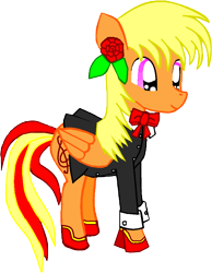 Size: 770x990 | Tagged: safe, artist:avchonline, oc, oc only, oc:sean, pegasus, pony, clothes, flower, flower in hair, hoof shoes, male, pegasus oc, simple background, solo, stallion, suit, transparent background, wings