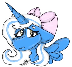 Size: 926x863 | Tagged: safe, artist:hollymiap, oc, oc:fleurbelle, alicorn, :3, adam's apple, alicorn oc, beanbrows, bow, cute, eyebrows, female, golden eyes, hair bow, mare, sidemouth