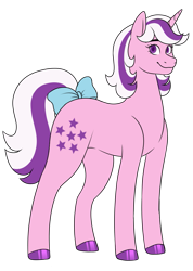 Size: 773x1088 | Tagged: safe, artist:unicorngutz, twilight, pony, unicorn, g1, alternate hairstyle, bow, female, g1 to g4, generation leap, grandmother, mare, simple background, solo, tail bow, transparent background, unshorn fetlocks