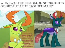 Size: 3081x2304 | Tagged: safe, edit, edited screencap, screencap, pharynx, thorax, changedling, changeling, to change a changeling, triple threat, changedling brothers, exploitable meme, king thorax, manichaeism, mario brothers' views, meme, ponified meme, prince pharynx, ziragshabdarverse