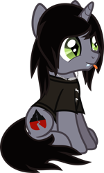 Size: 737x1225 | Tagged: safe, artist:lightningbolt, derpibooru exclusive, derpibooru import, pony, unicorn, .svg available, clothes, disguise, disguised siren, happy, horn, jewelry, kellin quinn, male, necklace, ponified, shirt, simple background, sitting, sleeping with sirens, slit eyes, smiling, solo, stallion, svg, t-shirt, tongue out, transparent background, vector