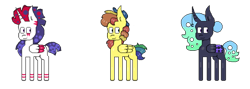 Size: 600x214 | Tagged: safe, artist:hunterthewastelander, oc, oc only, alicorn, changepony, hybrid, pegasus, pony, alicorn oc, hat, horn, horn jewelry, interspecies offspring, jewelry, magical lesbian spawn, next generation, offspring, parent:applejack, parent:princess luna, parent:queen chrysalis, parent:rainbow dash, parent:tempest shadow, parent:twilight sparkle, parents:appledash, parents:chrysaluna, parents:tempestlight, pegasus oc, simple background, transparent background, wings