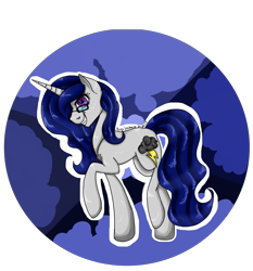 Size: 1024x1098 | Tagged: safe, artist:aurasinchaser, oc, oc only, oc:thunderstorm, pony, unicorn, female, glasses, mare, solo, unicorn oc