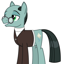 Size: 2547x2625 | Tagged: safe, artist:sketchmcreations, pony, the last laugh, glasses, male, sans smirk, simple background, smiling, stallion, transparent background, vector