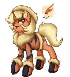 Size: 856x934 | Tagged: safe, artist:mondlichtkatze, pony, arcanine, crossover, pokémon, ponified, simple background, solo, transparent background