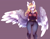 Size: 4187x3253 | Tagged: safe, artist:dream--chan, derpibooru import, oc, oc only, oc:calypso, anthro, pegasus, absurd resolution, anthro oc, belt, clothes, commission, female, hands behind back, jeans, large wings, mare, open mouth, pants, plaid shirt, purple background, shirt, simple background, solo, spread wings, wings